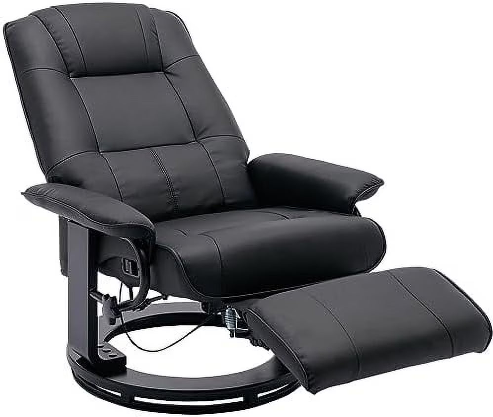 Grey PU Leather Recliner Chair with Footrest T74098