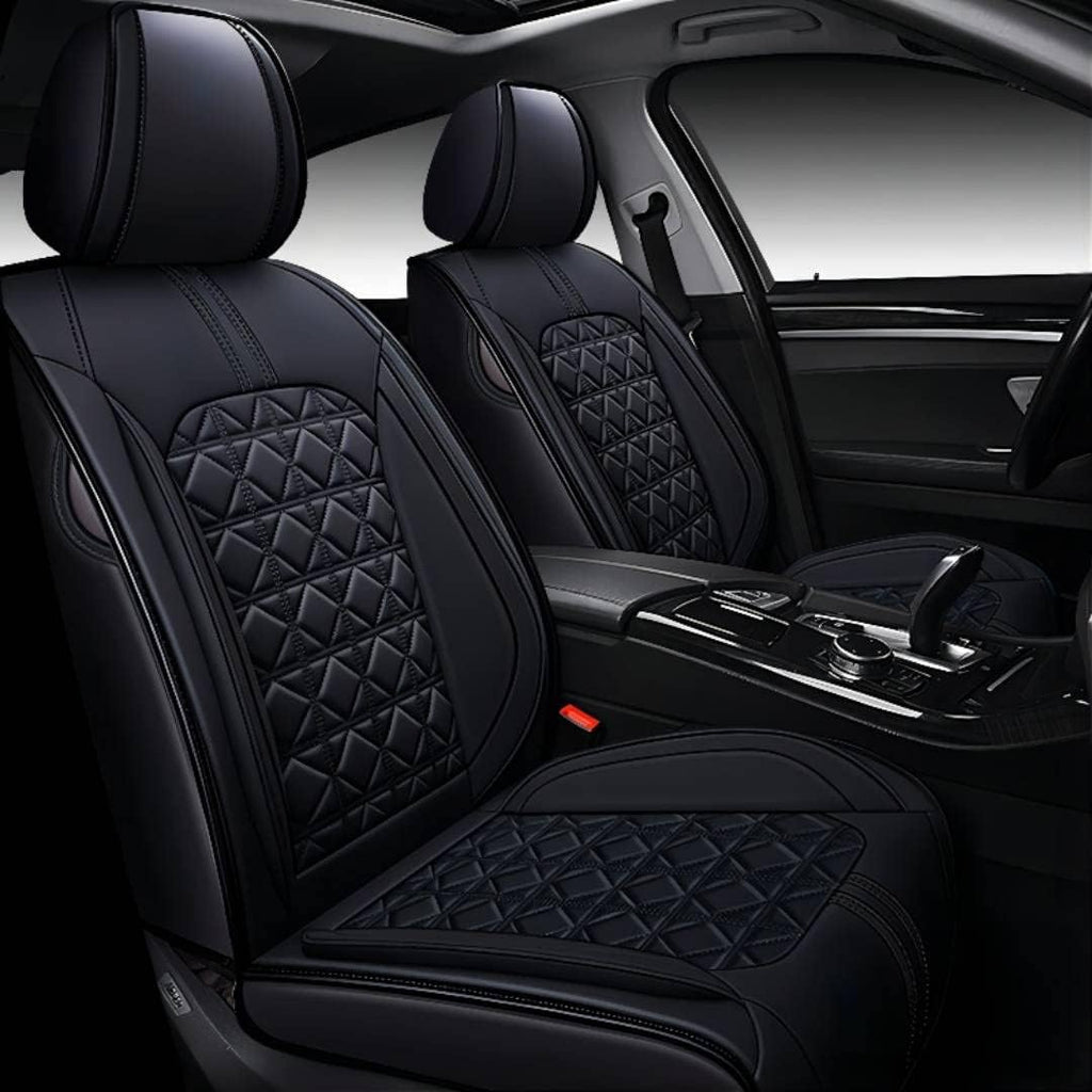 Black Synthetic Leather 5-Seater Full Set Seat Cover N444