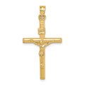 14K Yellow Gold Hollow Crucifix Pendant Charm Q1339
