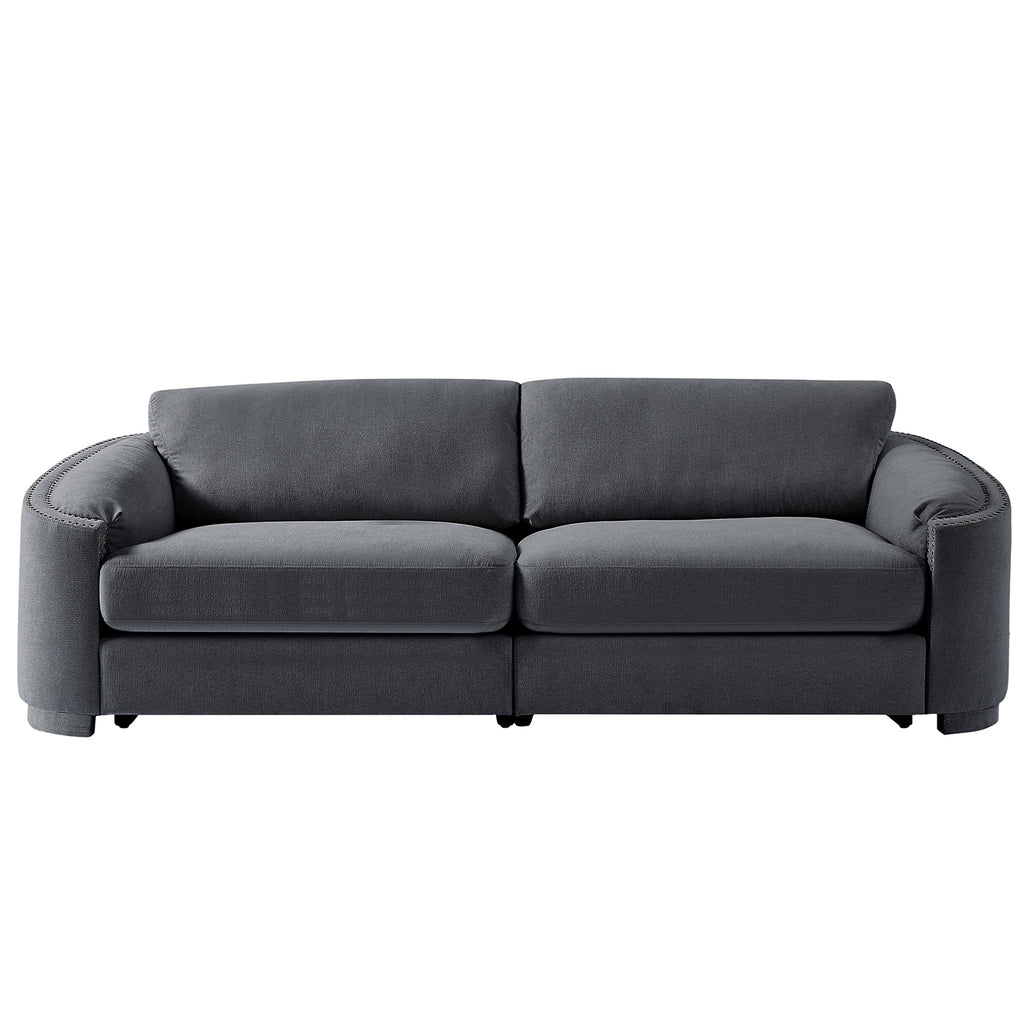 Gray 2 Seat Upholstery Loveseat Sofa Q5207