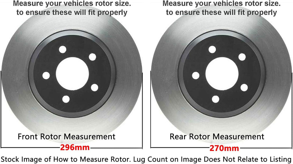 Front & Rear Drilled Rotors + Brake Pads 10pc Set F1851