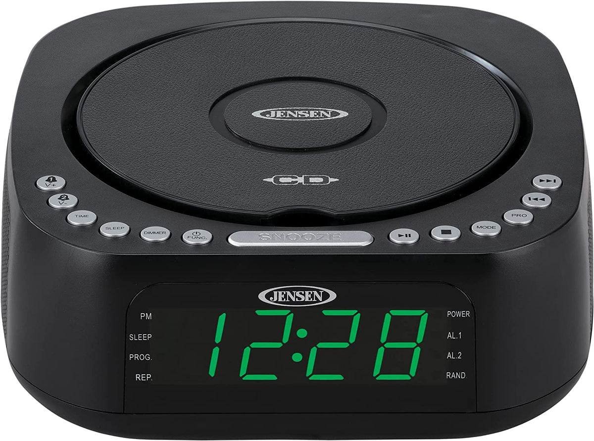 CD Player Tabletop Stereo Dual Alarm Clock Digital FM Radio N77038