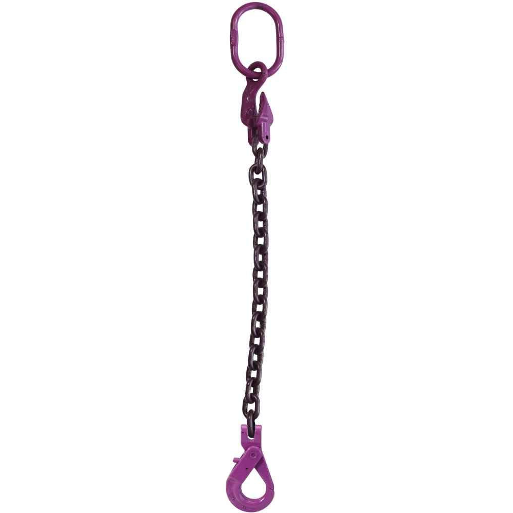 5/8 Inch x 20 Foot Grade 100 Adjustable Single Leg Chain Sling with Self-Locking Hook G250