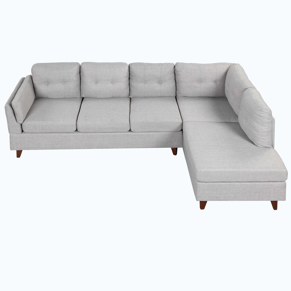 Beige L-Shape Couch with Chaise Lounge E436