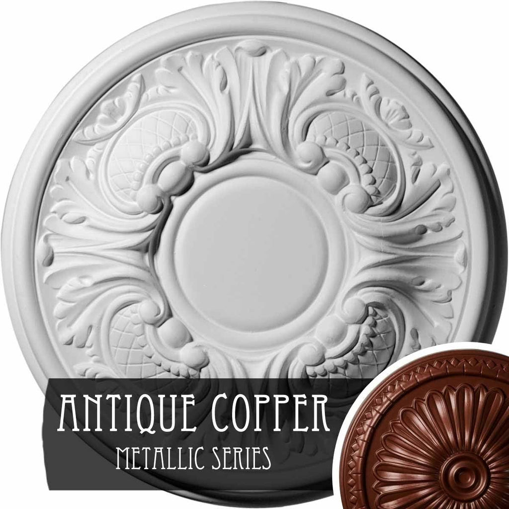 Wakefield Ceiling Medallion, Hand-Painted Pewter W9534