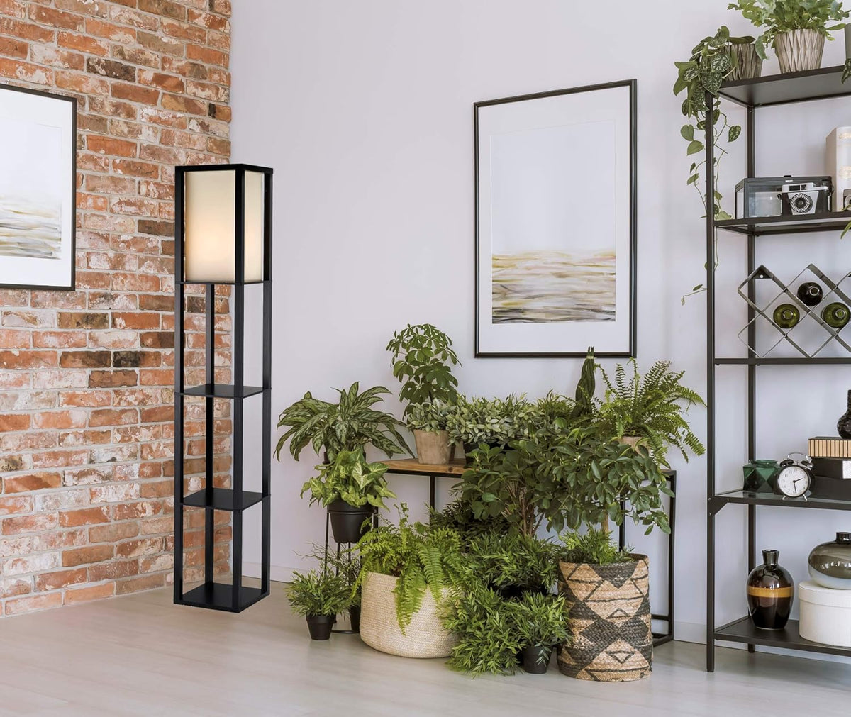 Black PVC Veneer Floor Lamp T1816
