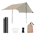 Camping Awning Tarp with Poles Waterproof Sun Shade Q4108