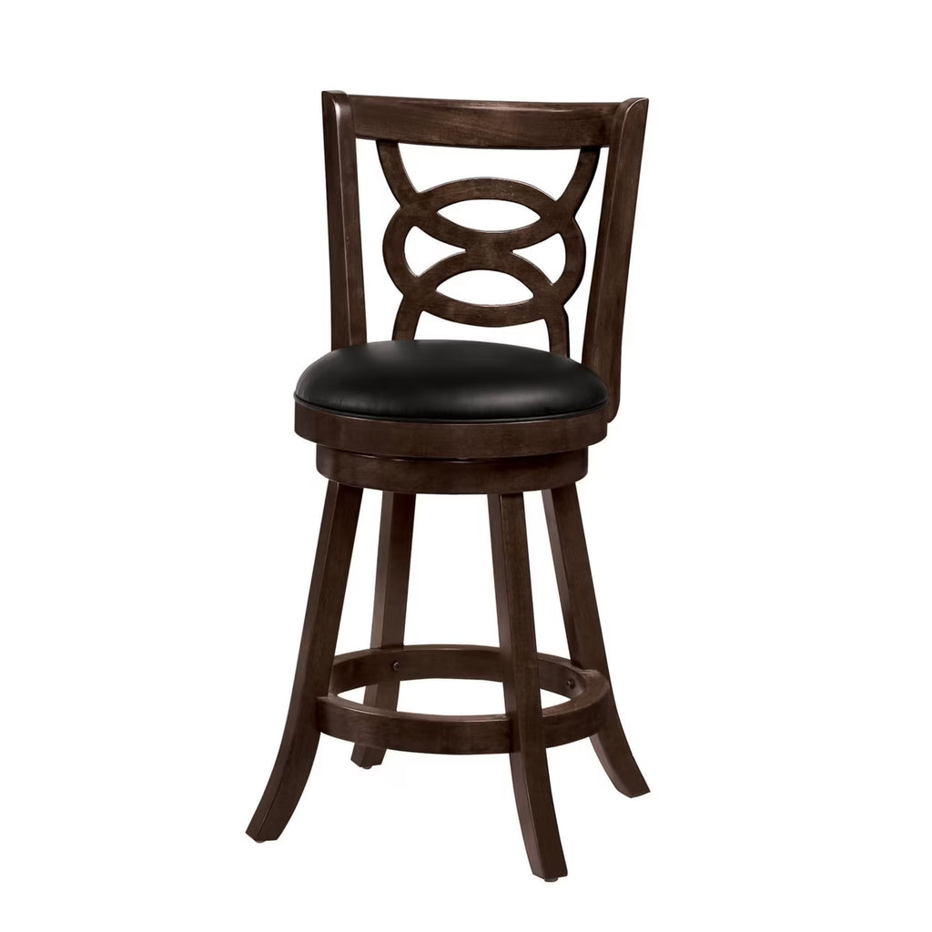 Swivel Counter Height Stools with Upholstered Seat Cappuccino (Set of 2) D2743