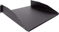 2U 19-Inch Rack Mount Cantilever Server Cabinet Shelf with Lip 16-Inches Deep Black Pack of 2 F4026