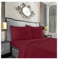 Burgundy Twin 4 Piece Sheet Set with Pillowcases I563