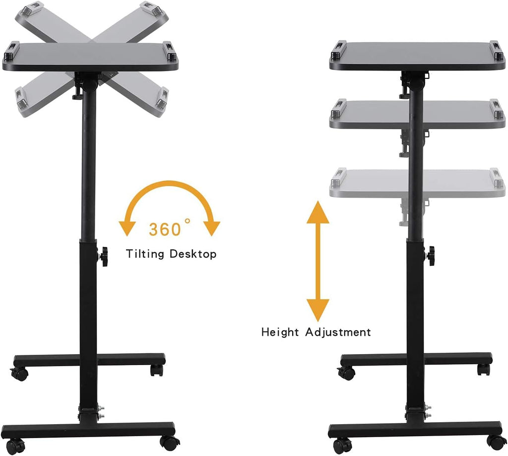 Adjustable Overbed Bedside Table with Wheels X851
