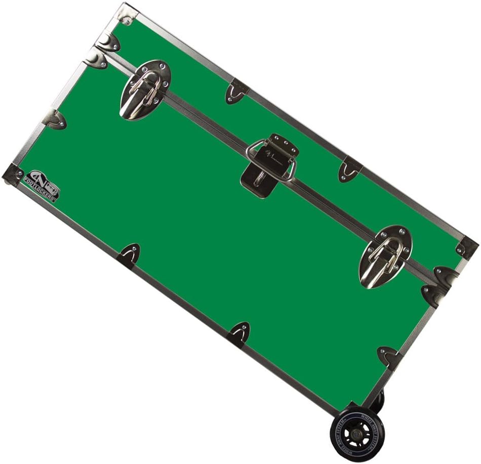 Large 32 x 18 x 16.5 Inches Lockable Footlocker with Wheels X2523