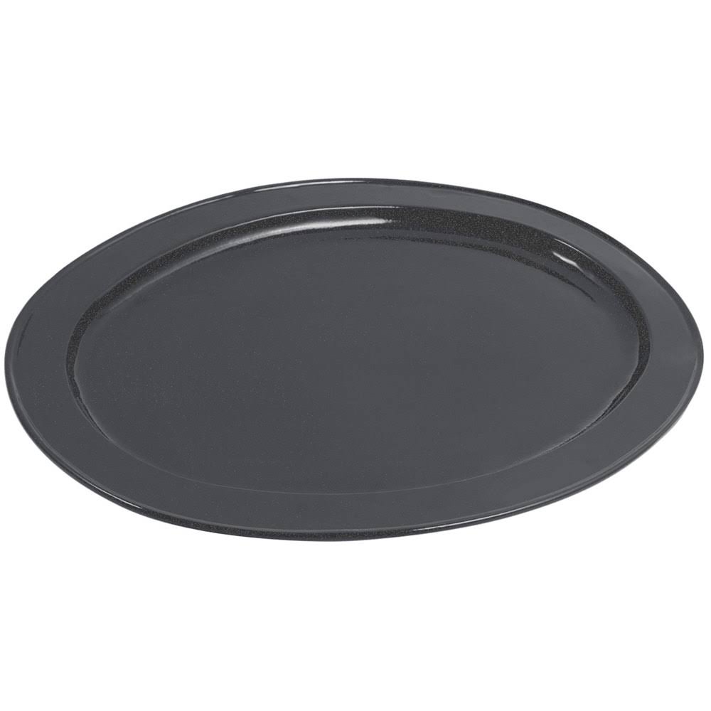 Black Speckled Sandstone Finish Cast Aluminum Oval Platter I442140