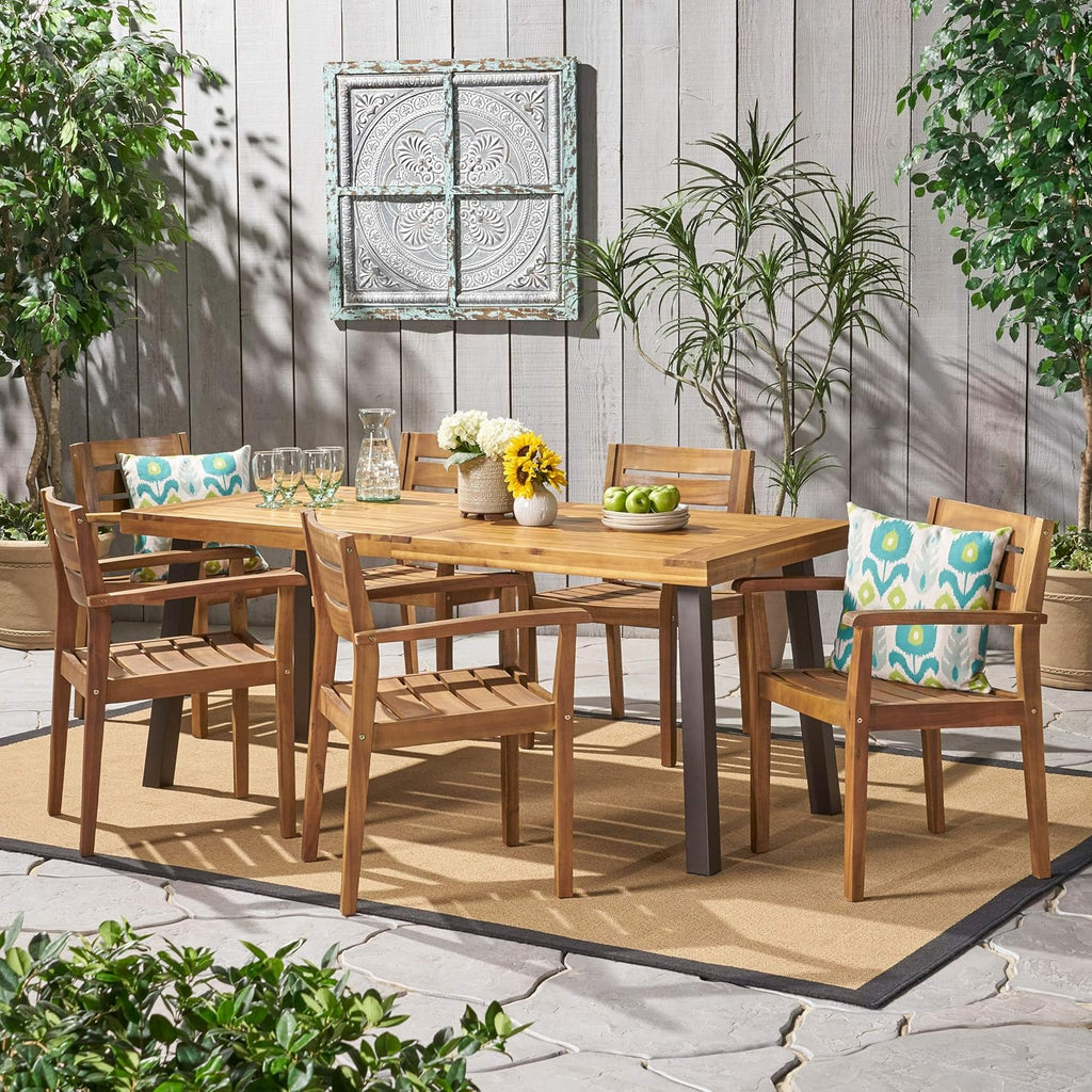 7-Pcs Acacia Wood Outdoor Dining Set B85053