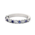 14K White Gold Blue Sapphire Eternity Band Y1287