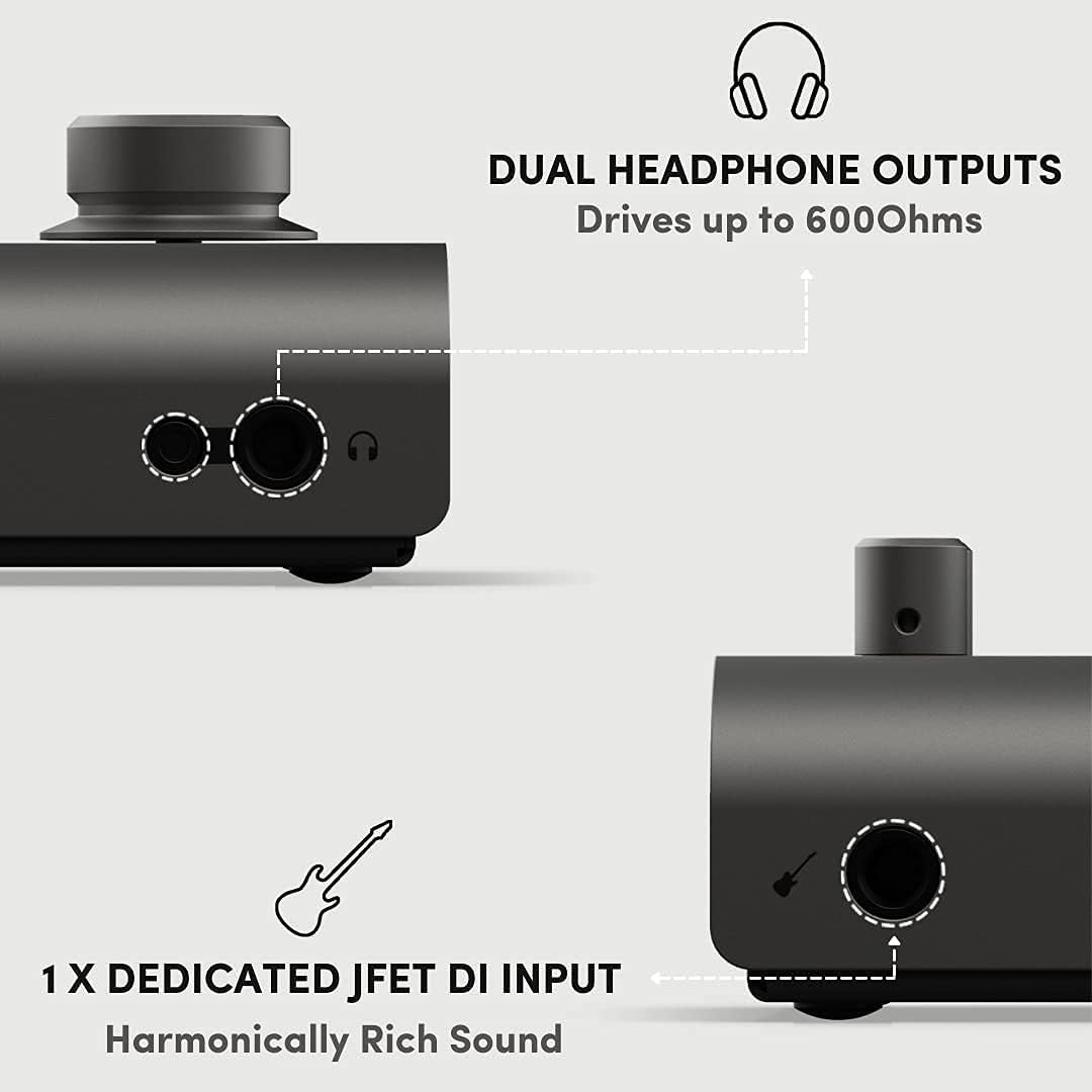 USB-C Audio Interface with Over-Ear Stereo Headphones and XLR Mic Cable S65040