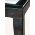 Smoke Tempered Glass Console Table with White Base K541
