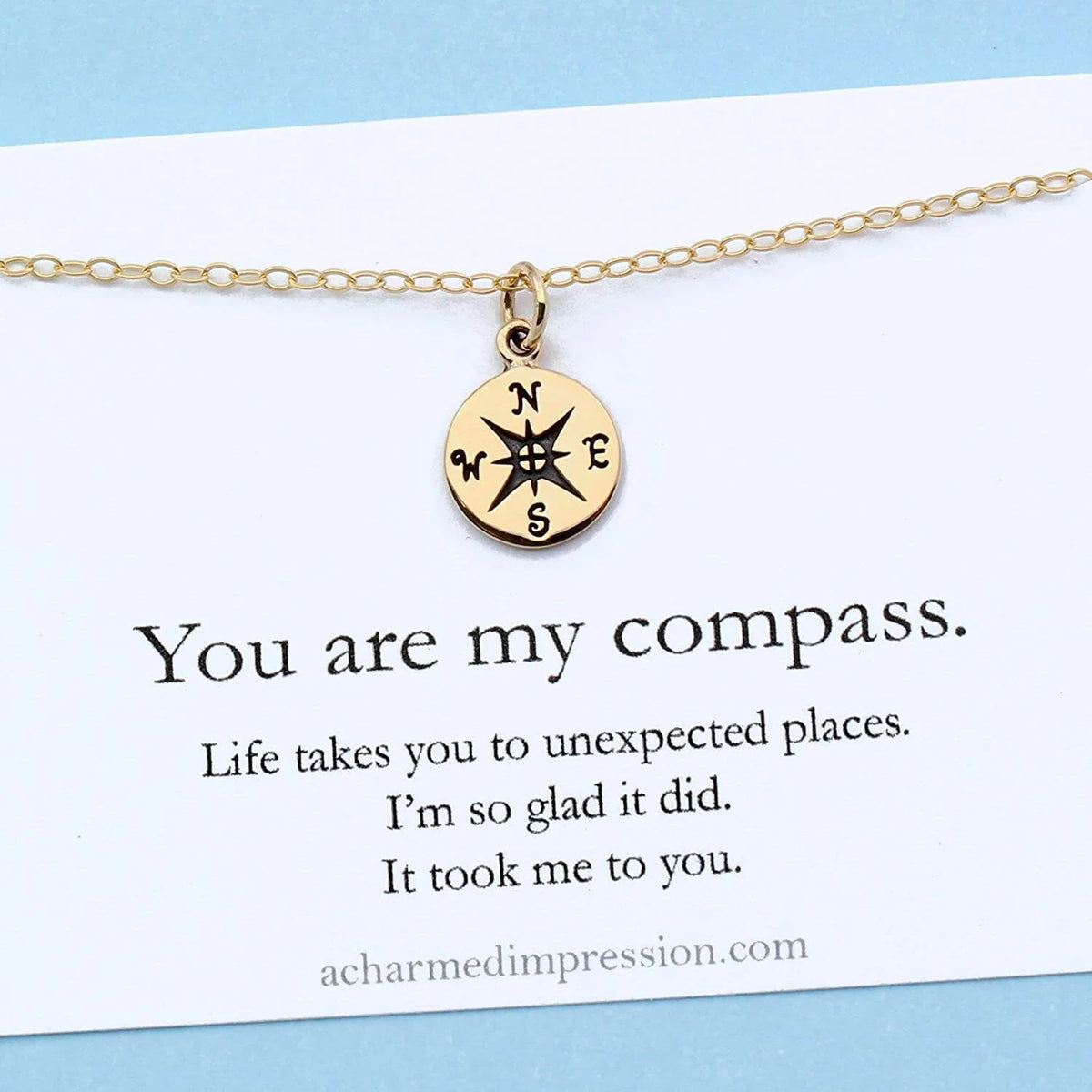 1/2 Inch Gold Charm Necklace B9170