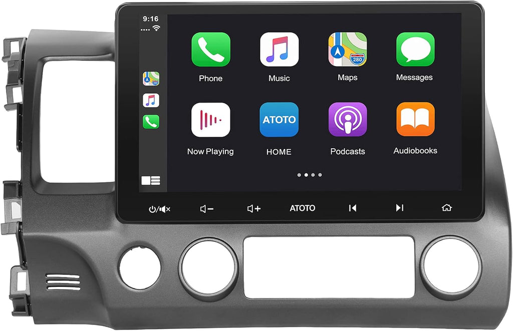 Android Double Din Car Stereo with Wireless CarPlay & Android Auto, 9inch IPS Display W68506