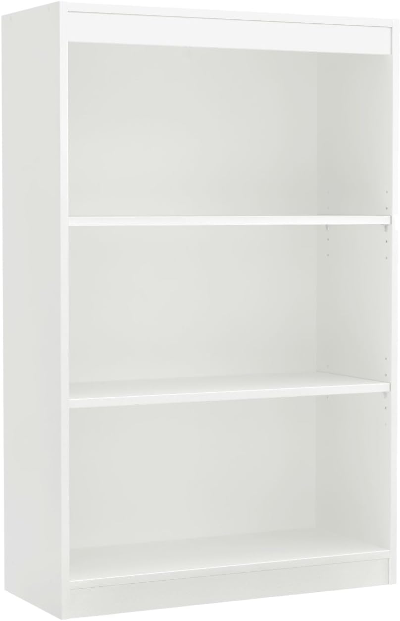 Pure White 3-Shelf Bookcase E365868