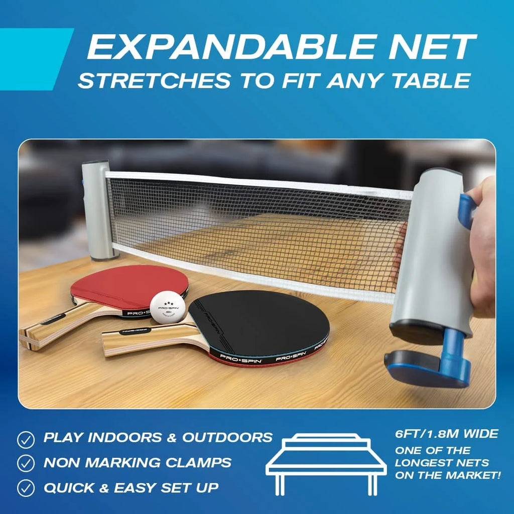 Portable Ping Pong Set with Retractable Net, Paddles W168