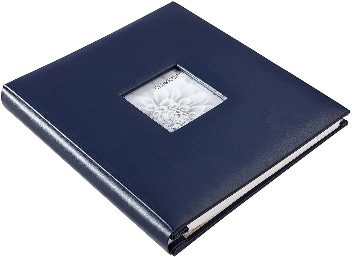 Large Photo Album Holds 400 4x6 Photos Leather Navy A127638