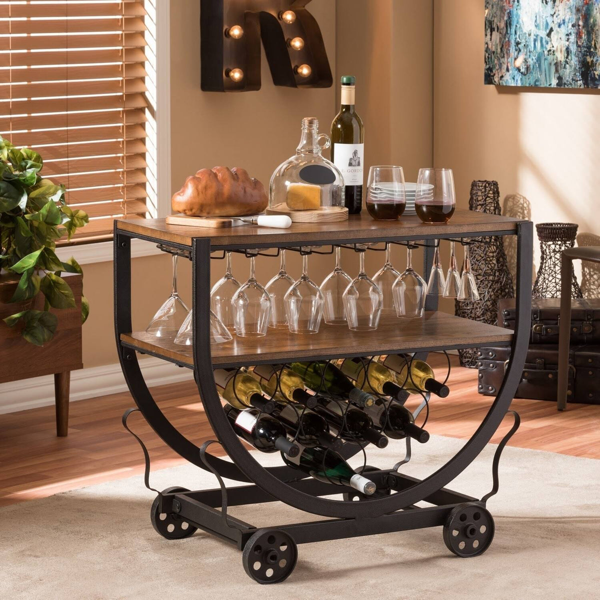 Industrial Dark Brown Cart Q23892