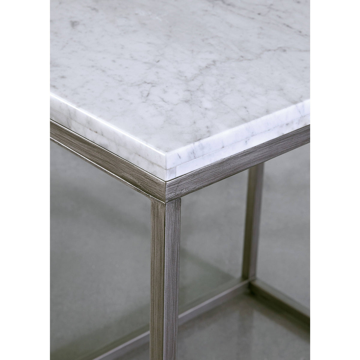 Rectangular End Table with White Marble Top M594763