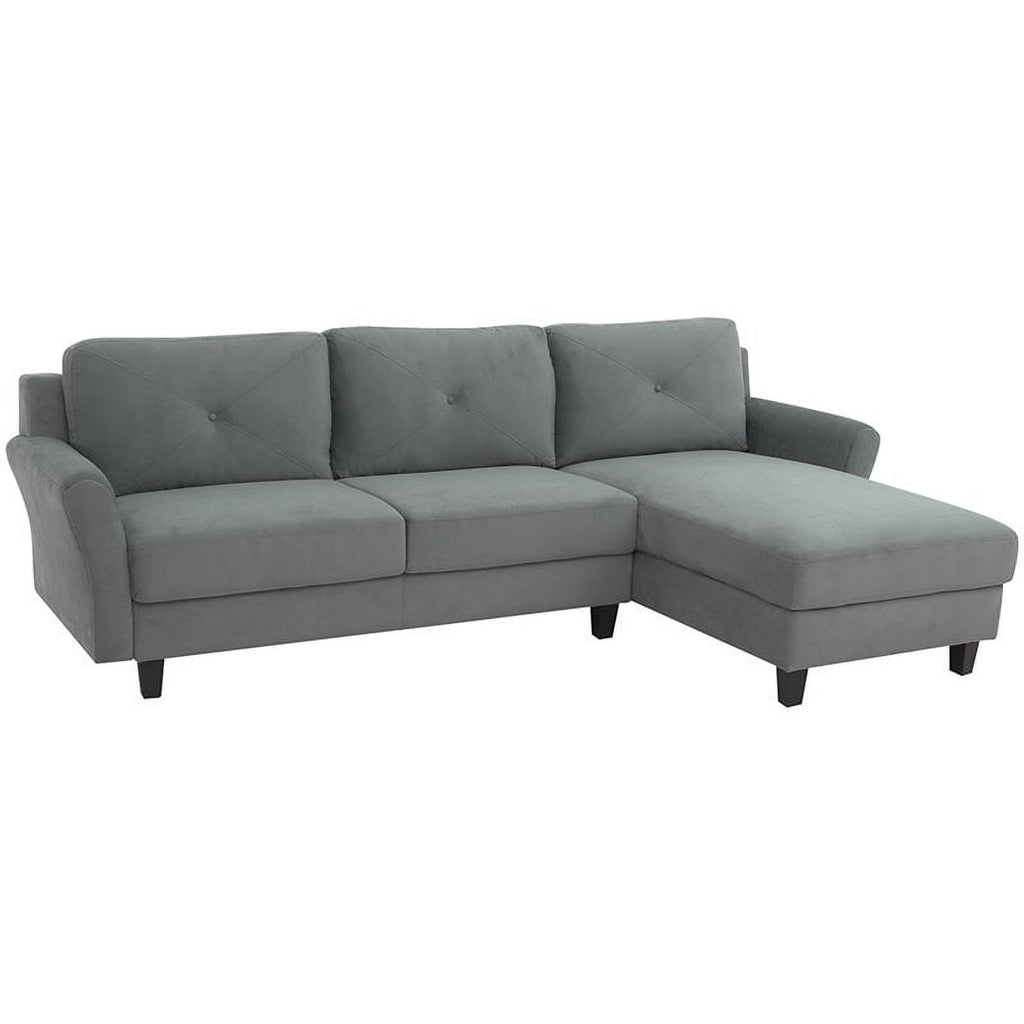 Gray Sectional with Rolled Arms Q9035