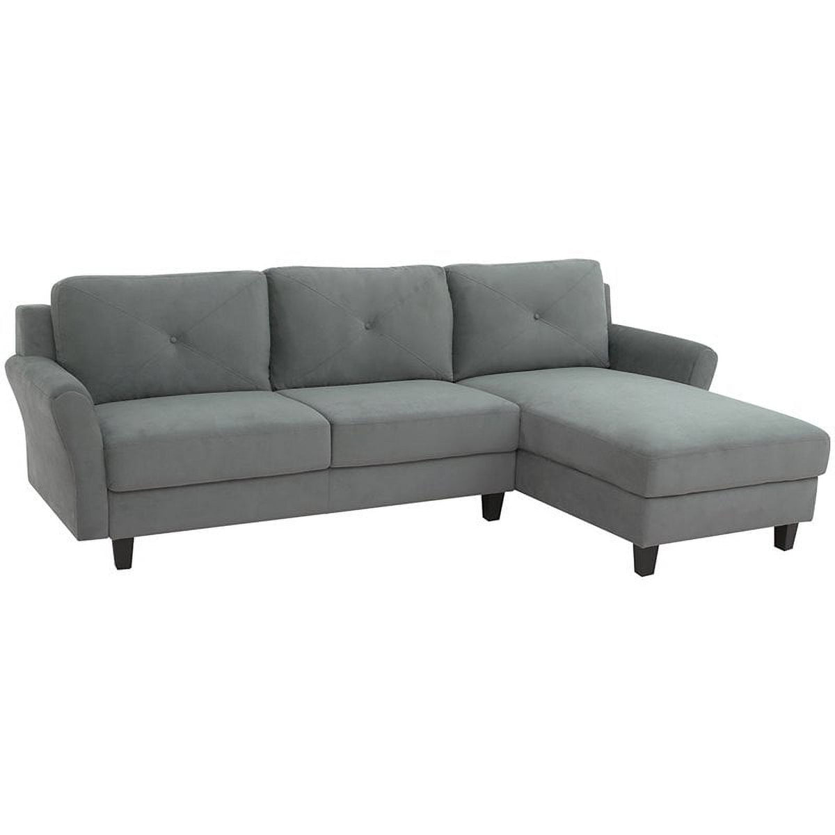 Gray Sectional with Rolled Arms Q9035