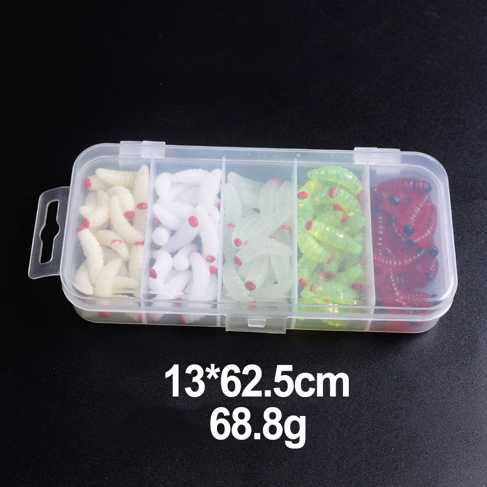 100Pcs Boxed Silica Gel Soft Bait Artificial Maggots R457727