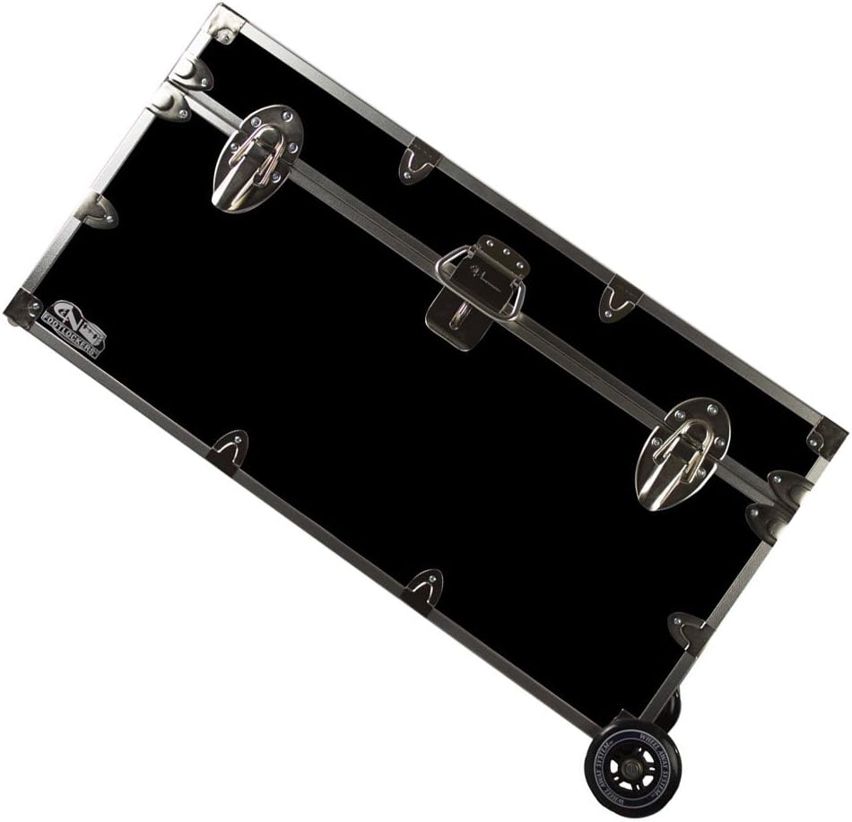Large 32 x 18 x 16.5 Inches Lockable Footlocker with Wheels X2523