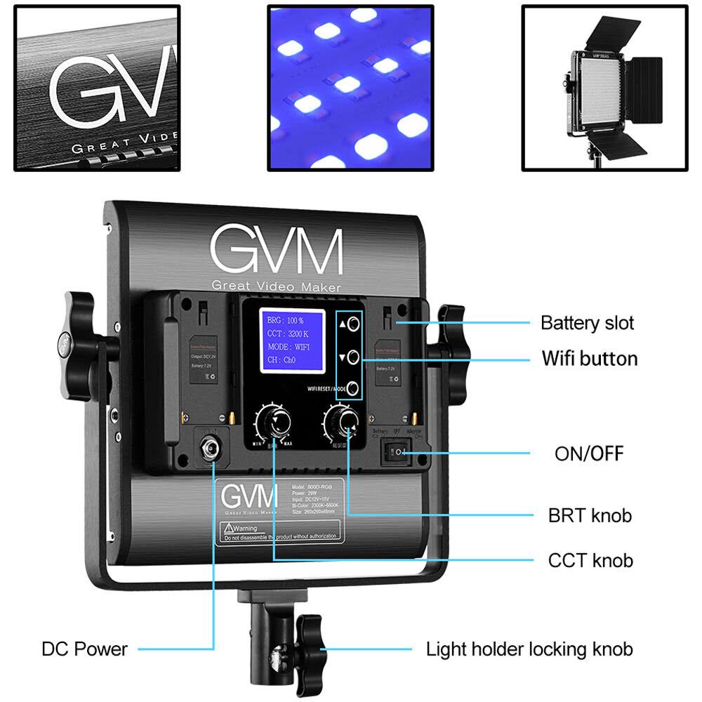 RGB LED Video Lighting Kit with App Control G886385