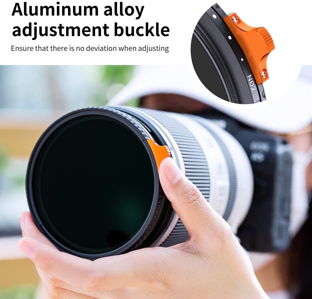 67mm Variable ND Filter ND2-ND400 with Multi-Layer Coatings AGC Glass Neutral Density Filter Pack of 2 W995979
