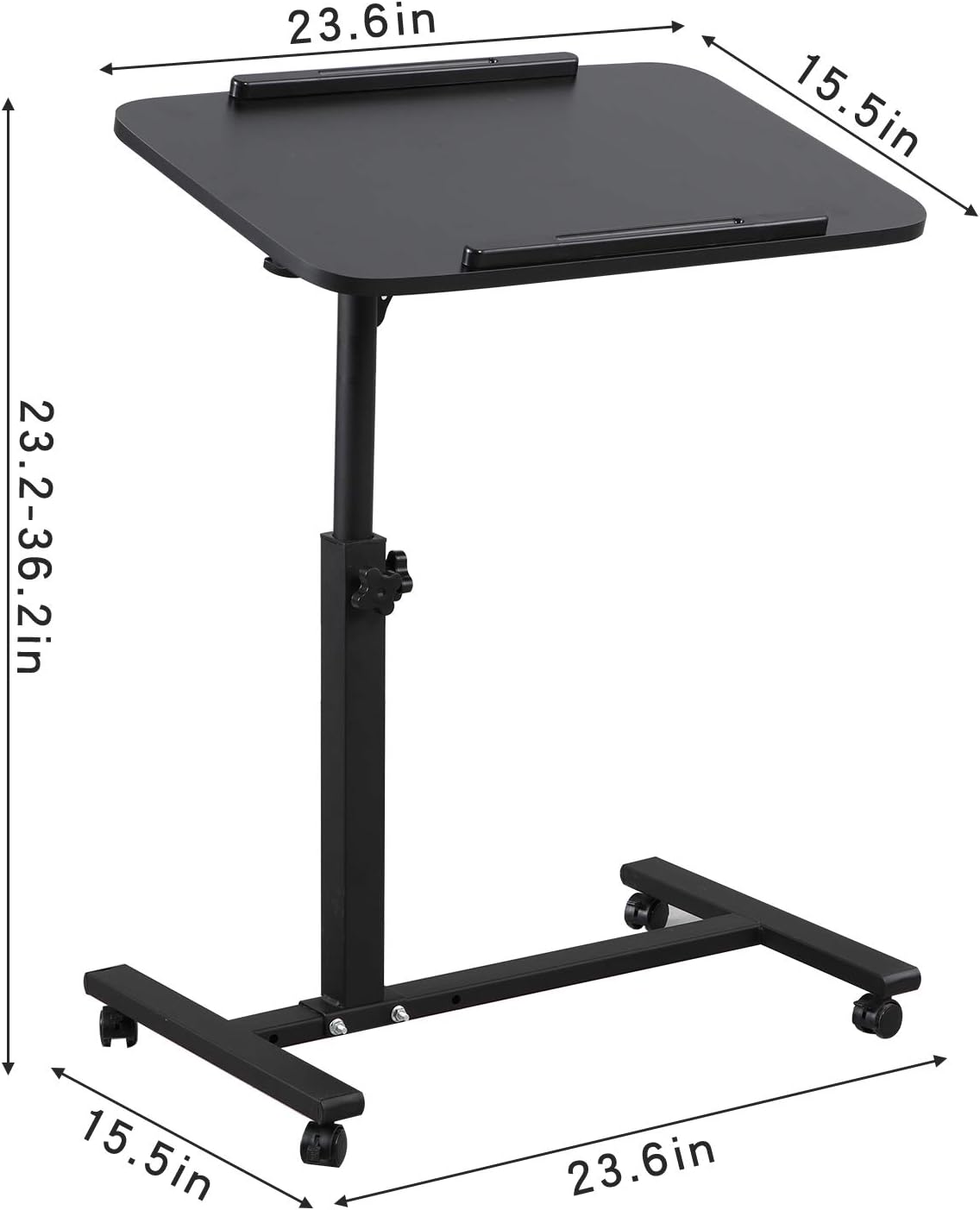 Adjustable Overbed Bedside Table with Wheels X851