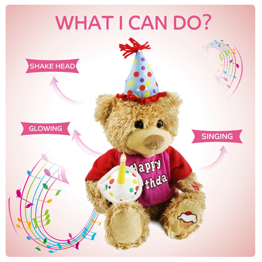 Brown 11'' Animated Stuffed Animal Singing Plush Toy W18479