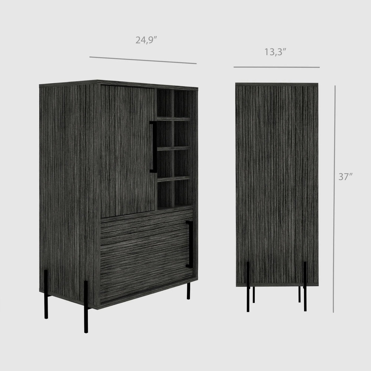 Smokey Oak Gray Oak Bar Cabinet G5522