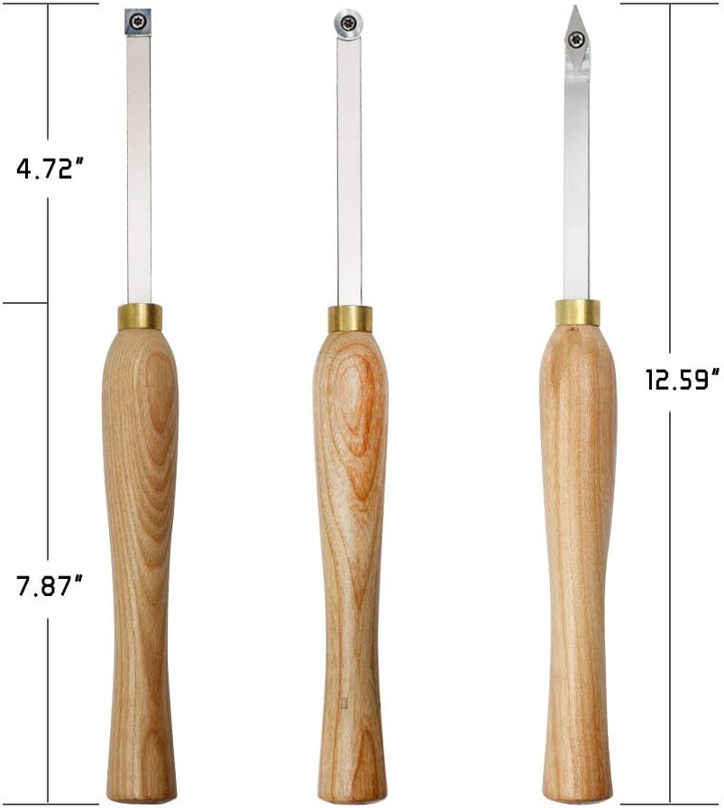 Carbide Woodturning Tool Mini Size 3 Piece Set with Comfort Grip Handles Y167