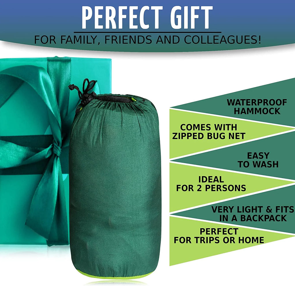 Camping Hammock with Mosquito Net and Tree Straps I96977