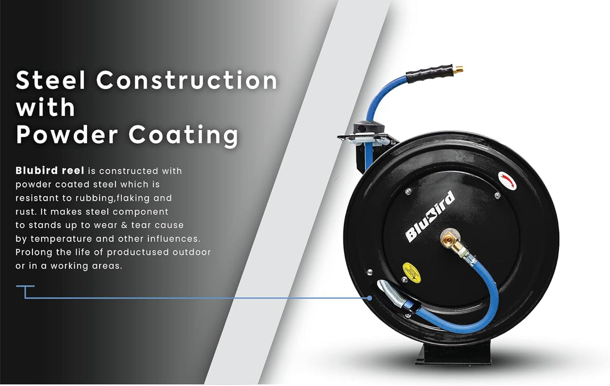 Retractable Hose Reel with 1/2" X 50' Air Hose, 300 PSI K330202