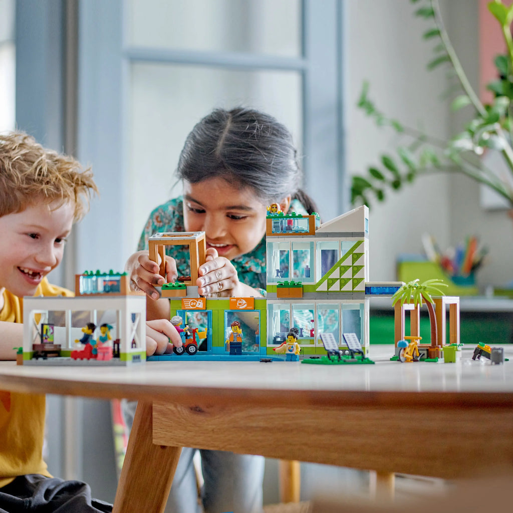 LEGO My City Apartment Building 60365 Toy Set with Connecting Three Floor Room Modules, Includes a Mobility Scooter, Bike and 6 Minifigures S7685