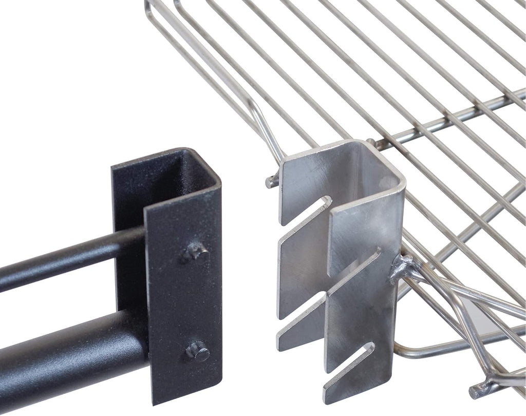 Stainless Steel Camping Grill with Cast Iron Cookware Hook Attachment C7544