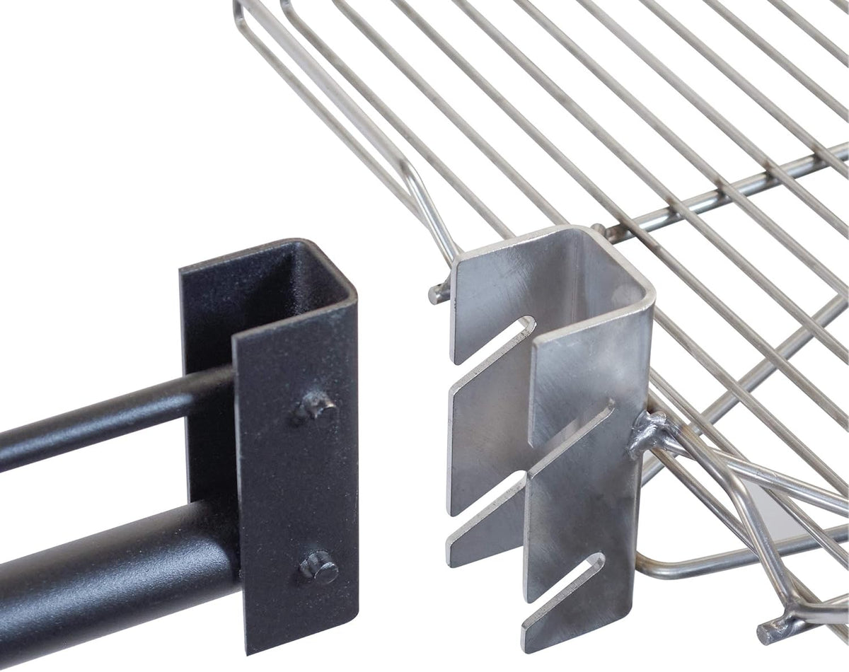 Stainless Steel Camping Grill with Cast Iron Cookware Hook Attachment C7544