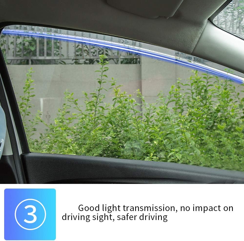4Pcs Smoke Car Window Visors Rain Guard Tape-On Mount W60962