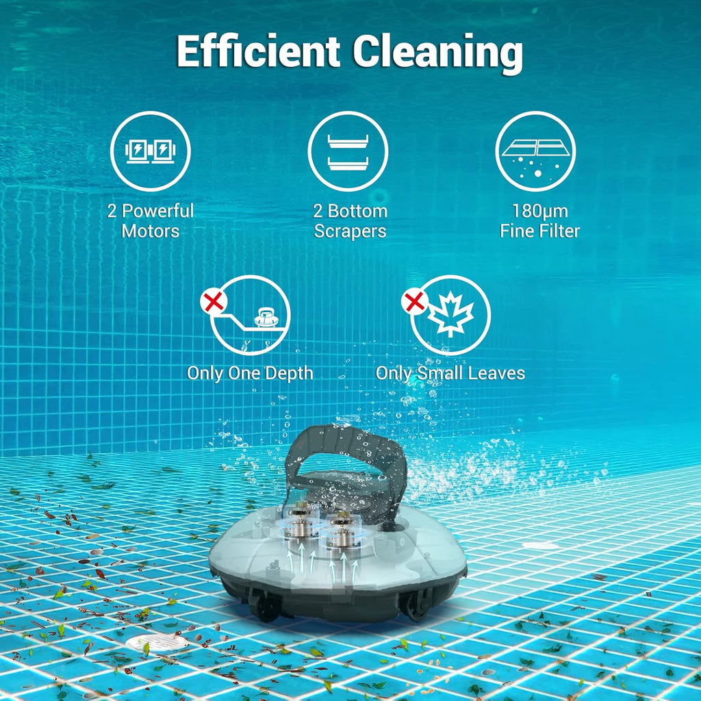 Cordless Robotic Pool Cleaner with Dual-Drive Motors G113703