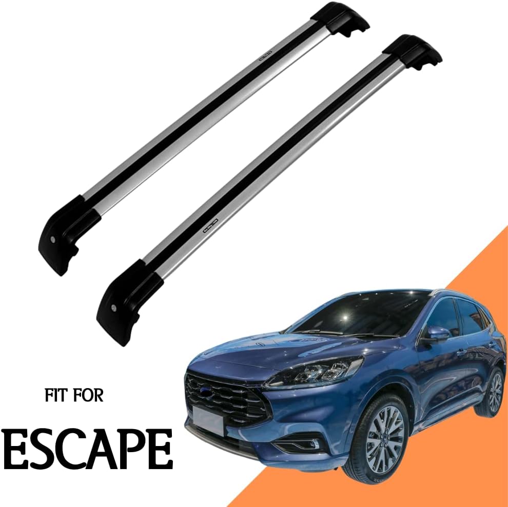 Roof Rack Side Rails Cross Bars for Ford Escape 2020 2021 2022 (Silver/Black) C4046