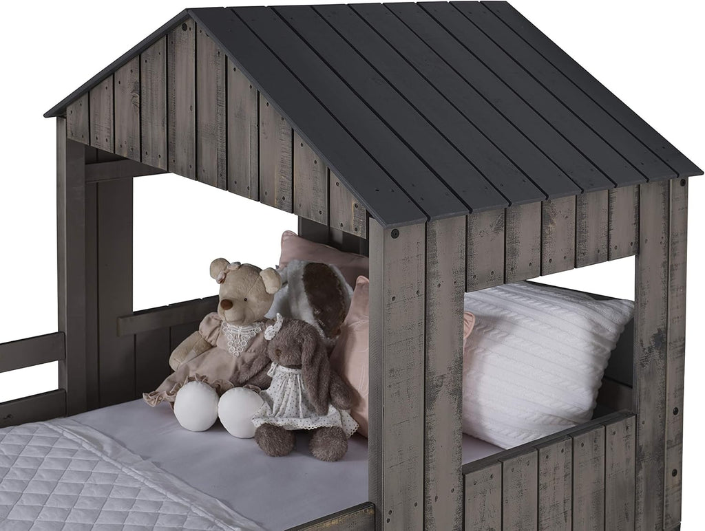 Rustic Dirty Grey Twin over Full Loft Bunkbed C26761