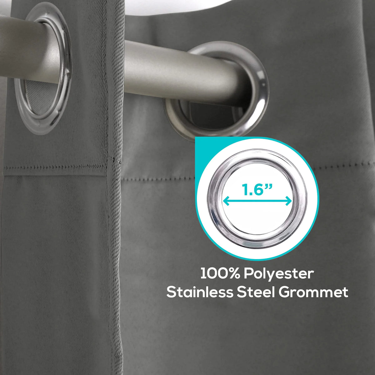 Grey 52x84 inch Grommet Blackout Curtains V380900