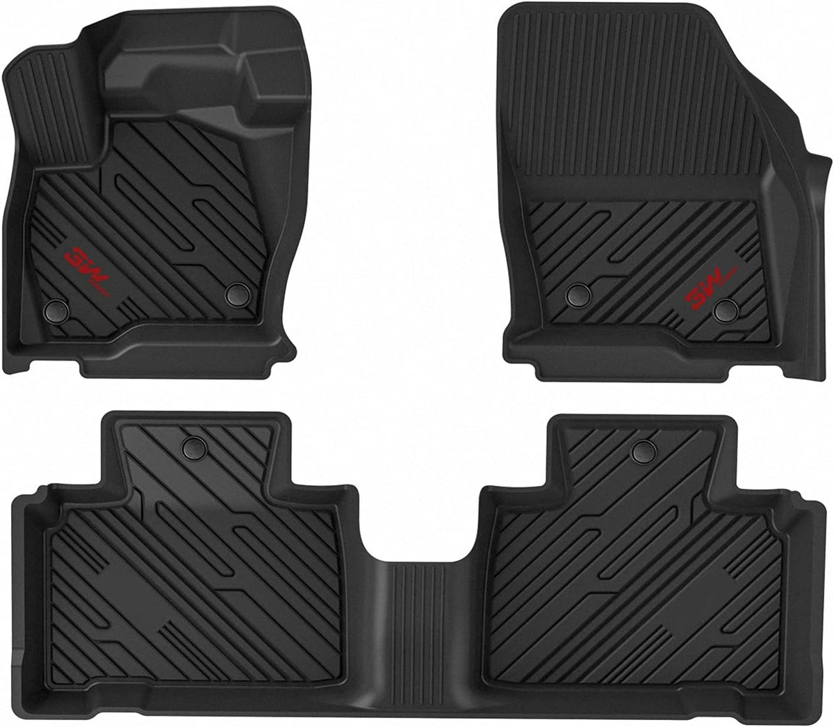 Black TPE All Weather Custom Fit Floor Mats for Ford Ranger Supercrew Cab 1st & 2nd Row Full Set Z645
