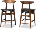 Black Faux Leather Counter Stool Set Qty 2 Y295182